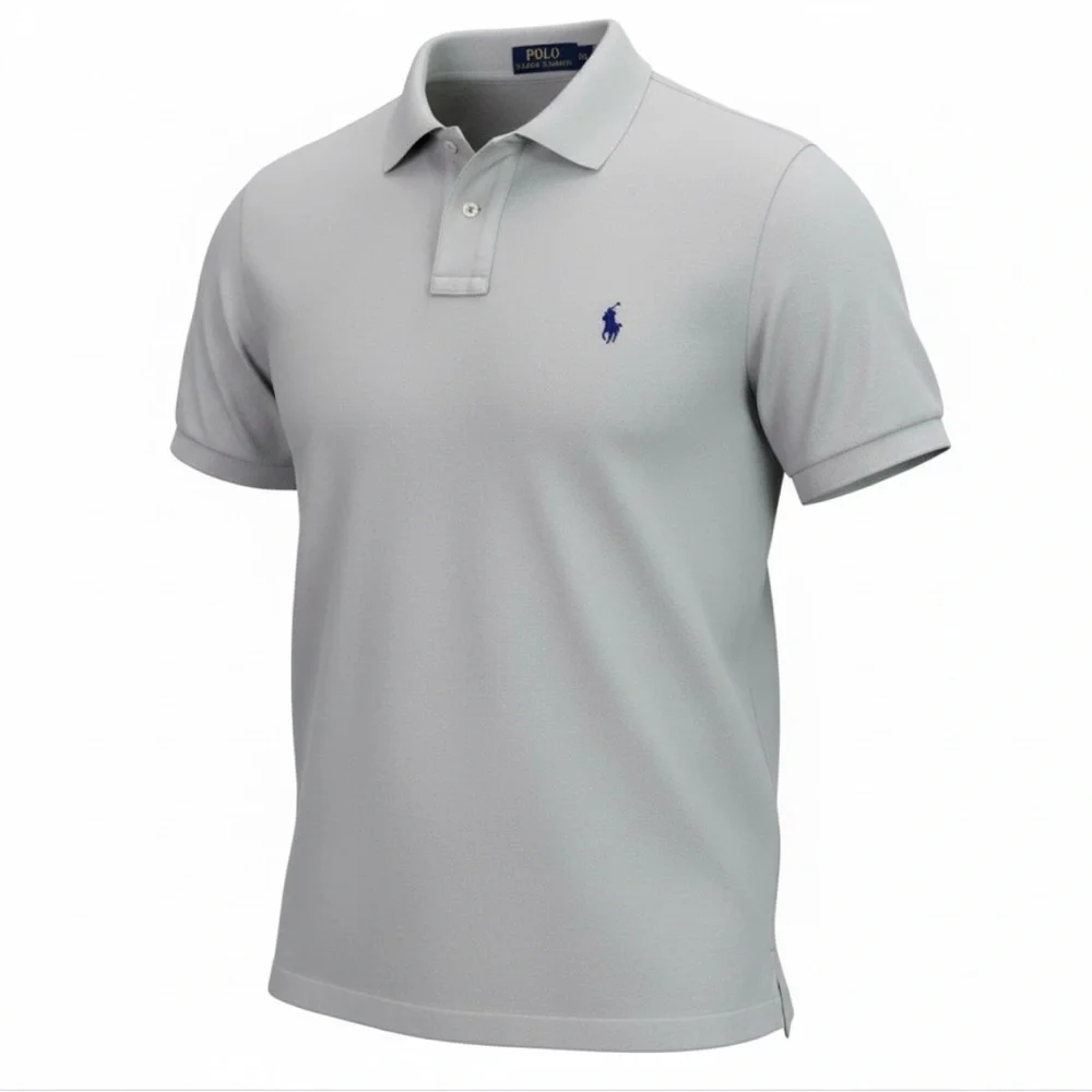 POLO RALPH LAUREN GRAY CUSTOM FIT SHORT SLEEVE POLO SHIRT MENS SZ XXL